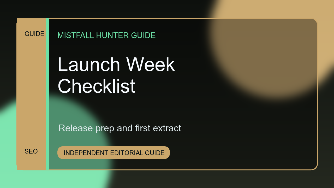 Mistfall Hunter Launch Week Checklist thumbnail artwork
